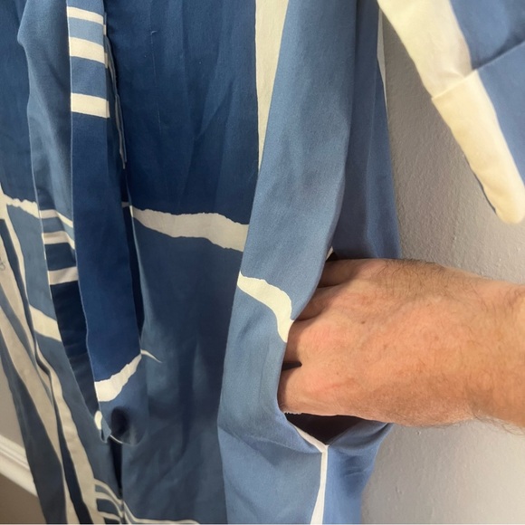 Vintage Lester Square for The Tog Shop blue white panel shirt dress pockets - Picture 9 of 16